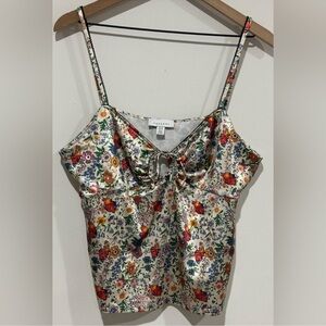 Topshop Y2K Babydoll Tank Top Multicolor Floral